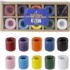 Witchcraft~Mega Candles 10 pcs Assorted Colors Ceramic Chime Ritual Spell Candle Holders with Matching Color Candles, Great for Casting Chimes, Rituals, Spells, Vigil, Witchcraft, Wiccan Supplies & More