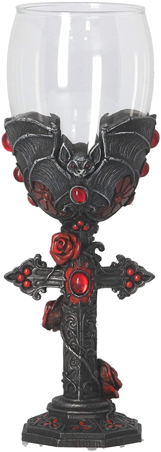 Dark Collection~B4479N9 Carpe Noctem Goblet 20cm, Resin w. Stainless Steel