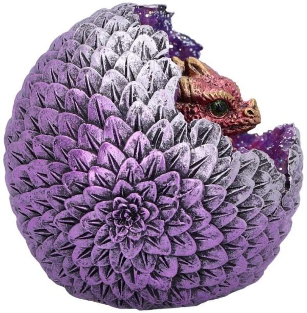 Nemesis Now U4999R0 Red Geode Home Glittering Hatchling and Egg Figurine, Polyresin, One Size