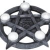 Wiccan Collection~Pentagram Tealight Holder 32cm Grey