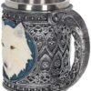 Animal Collection~ U3091H7 Ghost Wolf Tankard Large Mug 16cm Silver
