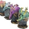 Nemesis Now Geode Keepers Set of Four Figurine 12cm Gold, Resin