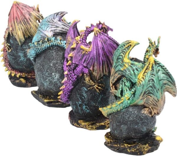 Nemesis Now Geode Keepers Set of Four Figurine 12cm Gold, Resin