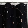 Zodiac Constellation Fabric Shower Curtain, Blush Sun and Moon Phrase Bathroom Shower Curtain Sets
