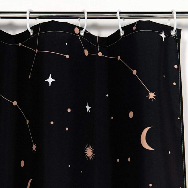 Zodiac Constellation Fabric Shower Curtain, Blush Sun and Moon Phrase Bathroom Shower Curtain Sets