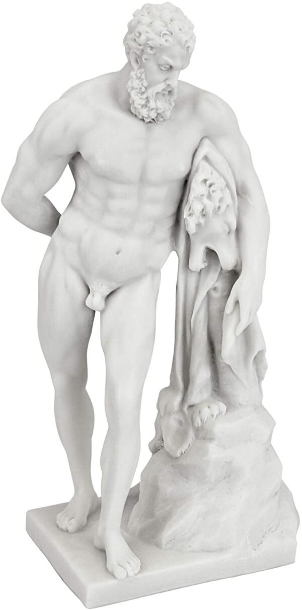 Magic  Collection~Design Toscano WU74741 Farnese Hercules Roman God Statue, 10 Inch, Bonded Marble Polyresin, White