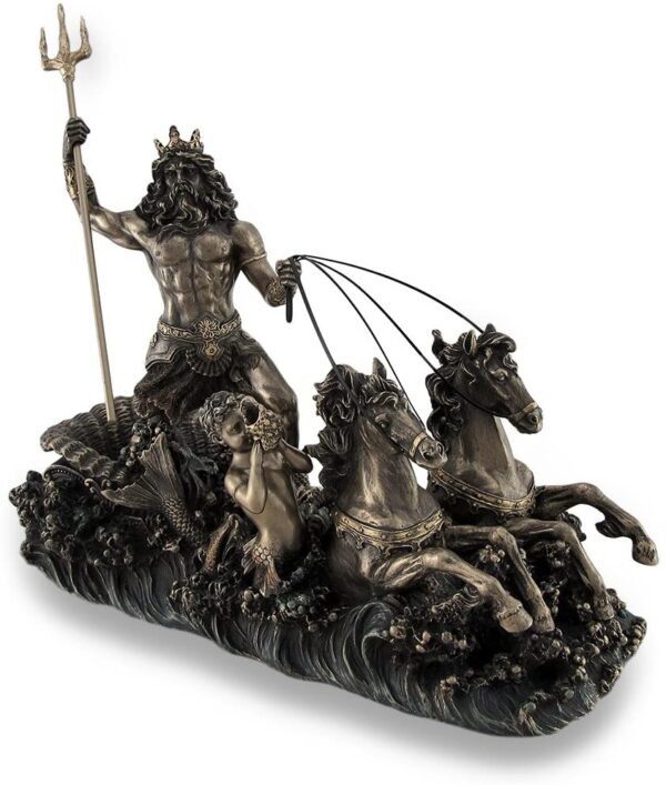 Magicun  Collection~Poseidon Driving Hippocampus Drawn Chariot Bronzed Statue