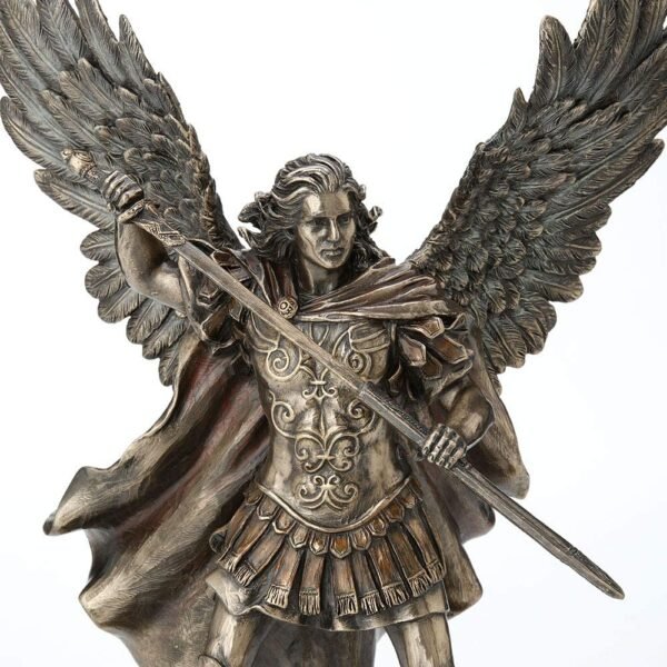 Magic  Collection~11.4 Inch Archangel Saint Michael Unsheathing The Sword Antique Bronze Finish Guardian Angel Statue