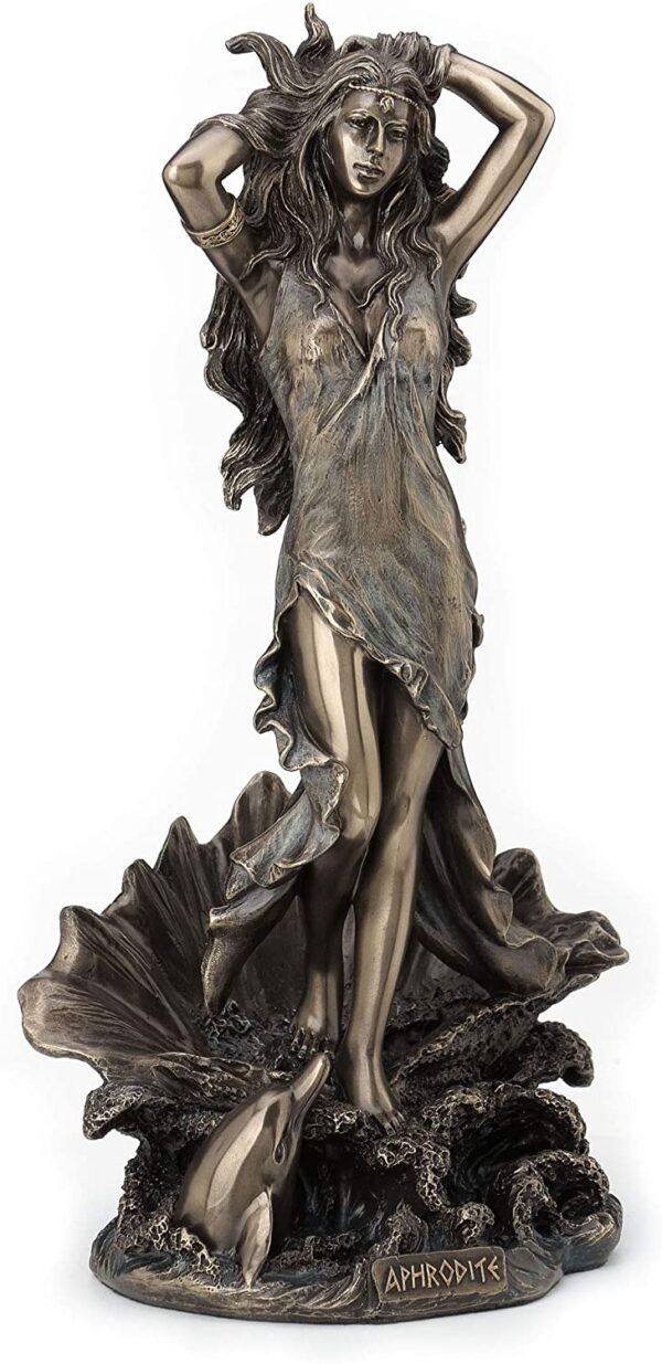 Magic  Collection~11.5 Inch Aphrodite Rising from The Sea Greek Roman Goddess Antique Bronze Finish Statue
