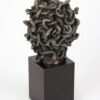 Magic  Collection~Cast Bronze Resin Medusa Head Figure on Plinth Bust Sculpture Painted Accent Art