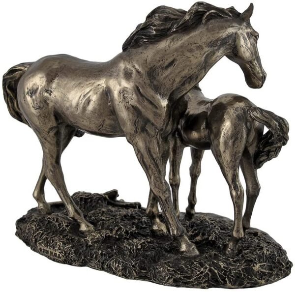 Magic  Collection~Mare and Foal Wild Horses Bronzed Statue