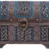 Mythology Collection~ Bronze and Blue Valhalla's Vault Viking Chest Box, 15cm