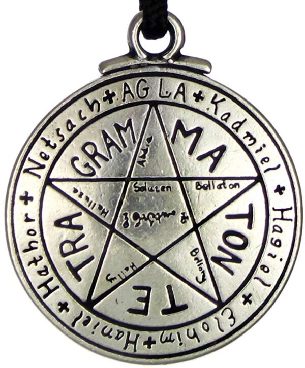 Soloman Pentant~Pewter Talisman for Love Tetragrammaton Seal of Solomon Pentacle Pendant - 1.25 Inch Diameter