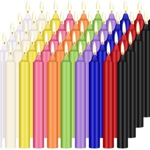 Witchcraft~Bauhinia 1/2 Inch Diameter x 5 Inch Tall Unscented Assorted Colors Mini Chime Spell Taper Candles, Set of 100