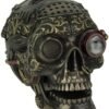 Magicun  Collection~Steampunk Style Human Skull Bronze Finished Statue with Movable Jaw