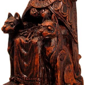 Magicun Altar~Dryad Design Seated Norse Goddess Freya Statue Wood Finish