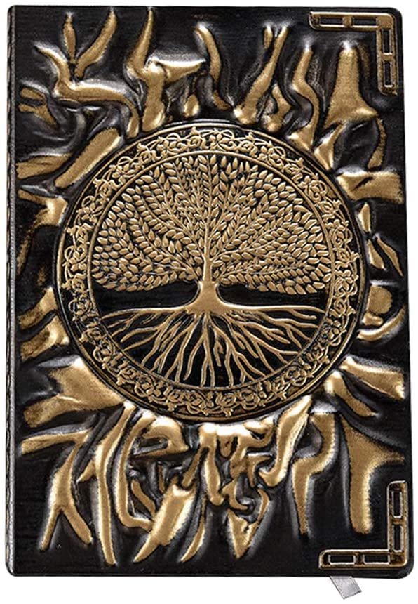 Witchcraft~Embossed Leather Journal Writing Notebook - Antique Handmade Leather Daily Notepad Sketchbook, Travel Diary & Notebooks to Write in, Phoenix Gift For Men & Women, with Golden Classic Pen, (Bronze)