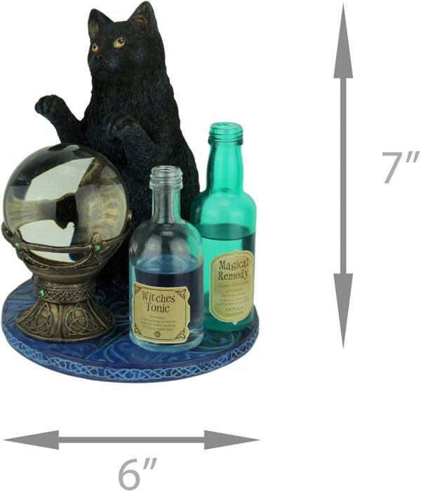Magic  Collection~Witch's Apprentice by Lisa Parker Black Cat and Crystal Ball Statue