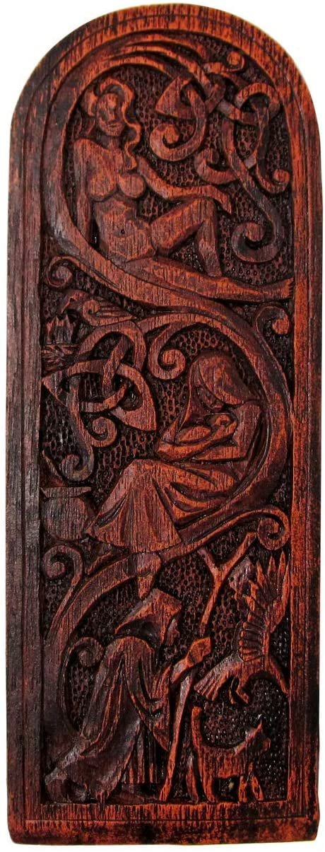 Magicun Altar~Dryad Design Seated Goddess Statue Wood Finish