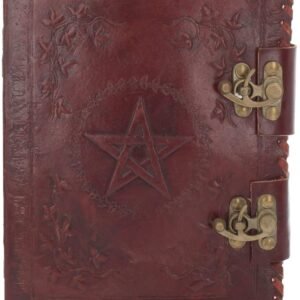 Wiccan Collection~Small Book of Shadow Leather Journal With Lock 27cm Brown