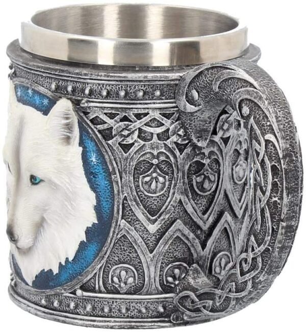 Animal Collection~ Ghost Wolf Tankard Mug 17.5cm Silver