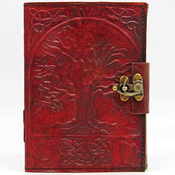 Witchcraft~Tree of Life Leather Blank Book with Lock 5x7