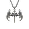 Gothic Hop Skull Cross with wing Pendant Necklace For Men Gift Jewelry