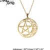 Witchcraft~cooltime Stainless Steel Pentacle Pendant Necklace Pentagram Celtic Knot Star Circle Crescent Charm Jewelry