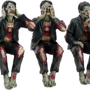 Dark Collection~See No, Hear No, Speak No Evil Zombies Figurine 10cm Green, Resin