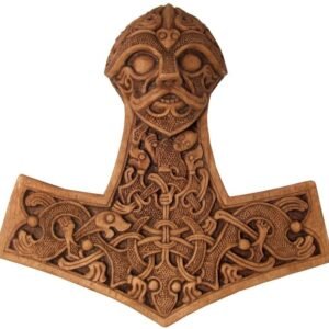 Magicun Altar~Hammer Of Thor Wall Plaque Wood Finish