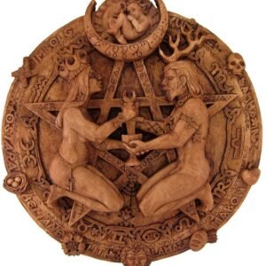 Magicun Altar~Great Rite Pentacle Wall Plaque Wood Finish