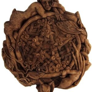 Magicun Altar~Small Faerie Pentacle Wall Plaque Wood Finish