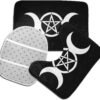 Triple Moon Goddess Decal Pentacle Wicca Pagan Witch Bathroom Rug Mat