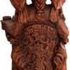 Magicun Altar~Dryad Design Seated Norse God Odin Statue Wood Finish