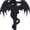 Artist Collections~ Spiral Draco Skull Dragon and Dagger Wall Plaque, Silver, 36.5cm
