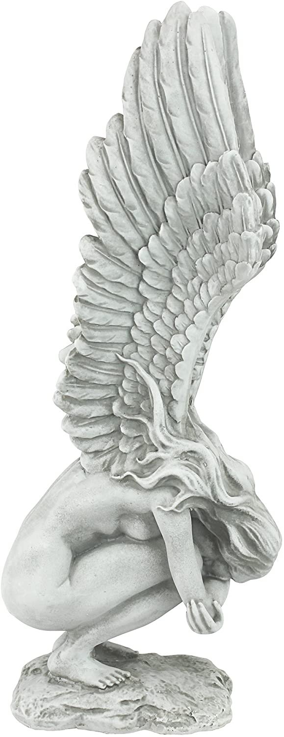 Magic  Collection~Design Toscano Remembrance and Redemption Angel Religious Garden Statue, Medium 15 Inch, Polyresin, Antique Stone