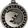 Soloman Pentant~Pewter Odin's Wolves Norse Rune Wolf Pendant