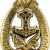 Bronze Mjolnir Thor's Runic Dragon Hammer Pendant