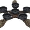 Wiccan Collection~Broomstick Pentagram Tea Light Holder 34cm, Resin, Brown, One Size