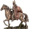 Mythology Collection~ Cold Cast Bronze King Arthur Knight and Horse Figurine 30 Centimeter