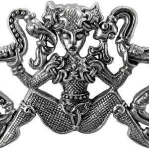 Sterling Silver Ormhaxan Celtic Snake Witch Goddess Pendant