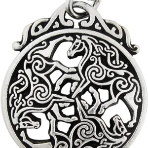 Soloman Pentant~Pewter Celtic Knot Horse Triskele Pendant