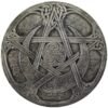 Magicun Altar-Moon Pentacle Plaque Silver Finish