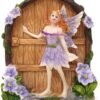 Home Decor~Spirit of Equinox Colourful Miniature Fairy Door Sparkly Glitter Home and Garden Figurine Ornament (Violet)