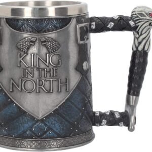 Magicun N.Giftware~B4158M8 King in The North Tankard Game of Thrones Mug 14cm Blue, Resin w/Stainless Steel Insert