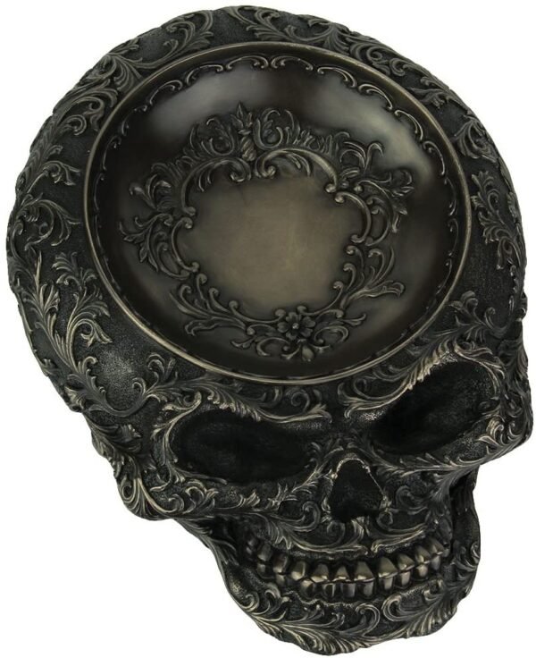 Magic  Collection~Antiqued Bronze Finish Human Skull Decorative Dish