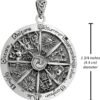 Sterling Silver Pagan Wheel of the Year Sabbat Pendant; 1.75 Inch Diameter