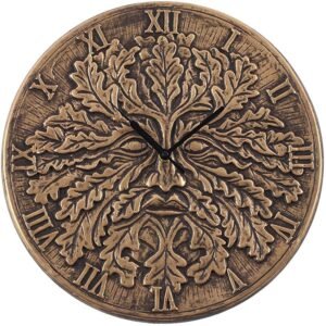 Spirit of Equinox Terracotta Green Man Clock By Lisa Parker