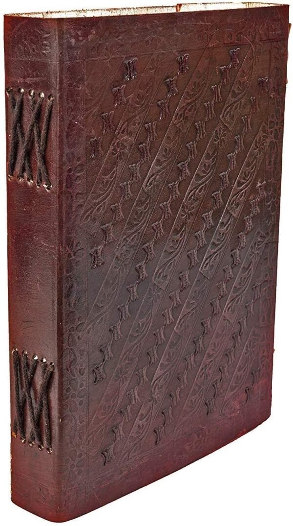 Witchcraft~Six Stone Handmade Vintage Leather Bound Journal Notebook Diary Sketchbook With Lock For Men Women Blank Pages Old Antique