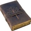 Witchcraft~Vintage Leather Journal Tree of Life-Leather Bound Journal-Antique Paper-Beautiful Embossed Tree Leather Sketchbook - For Drawing Sketching and Writing-240 Pages (11.5" x 8.25" (A4), Vintage Brown)